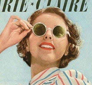 1939 gafas blancas con lentes verdes